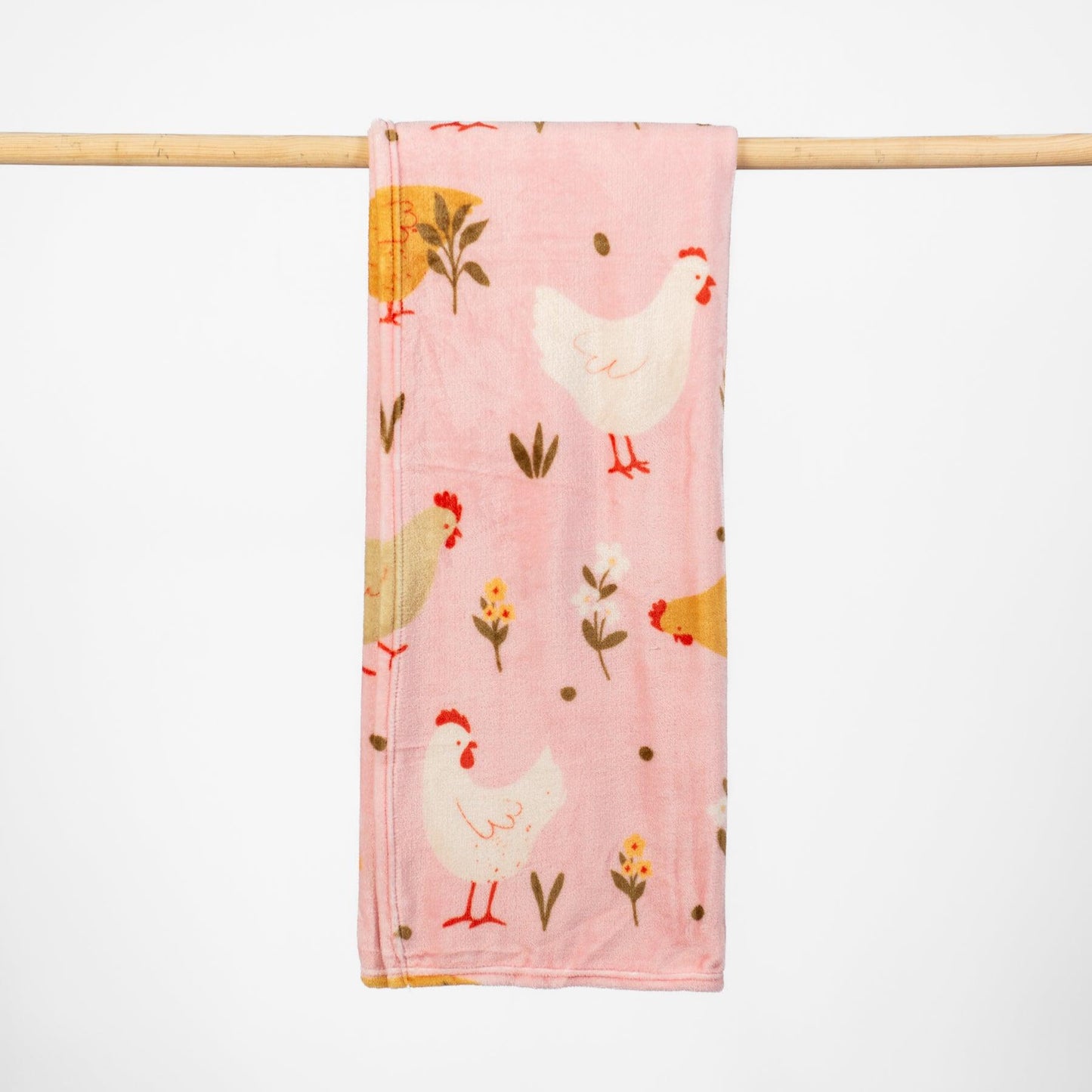 Pink Chicken Plush Blanket - American Farm Company