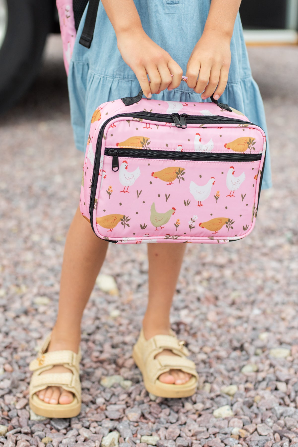 Pink Cottage Chicken Lunch Bag