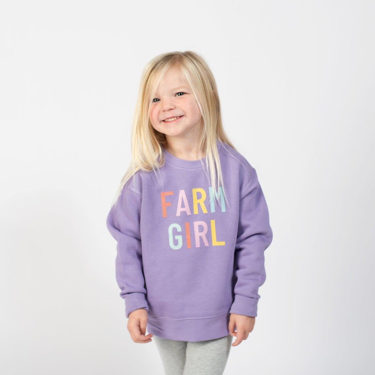 Purple ‘Farm Girl’ Crewneck - Toddler - American Farm Company