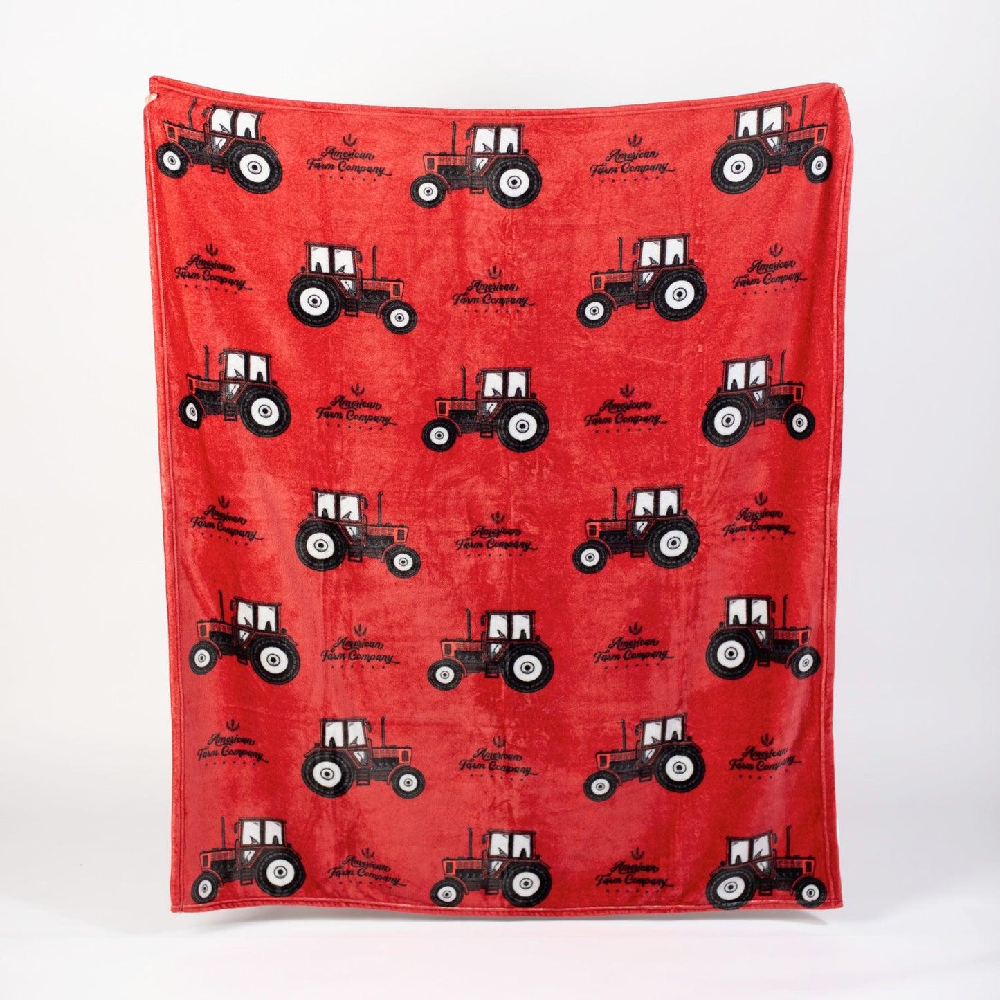 Red Tractor Plush Blanket - American Farm Company
