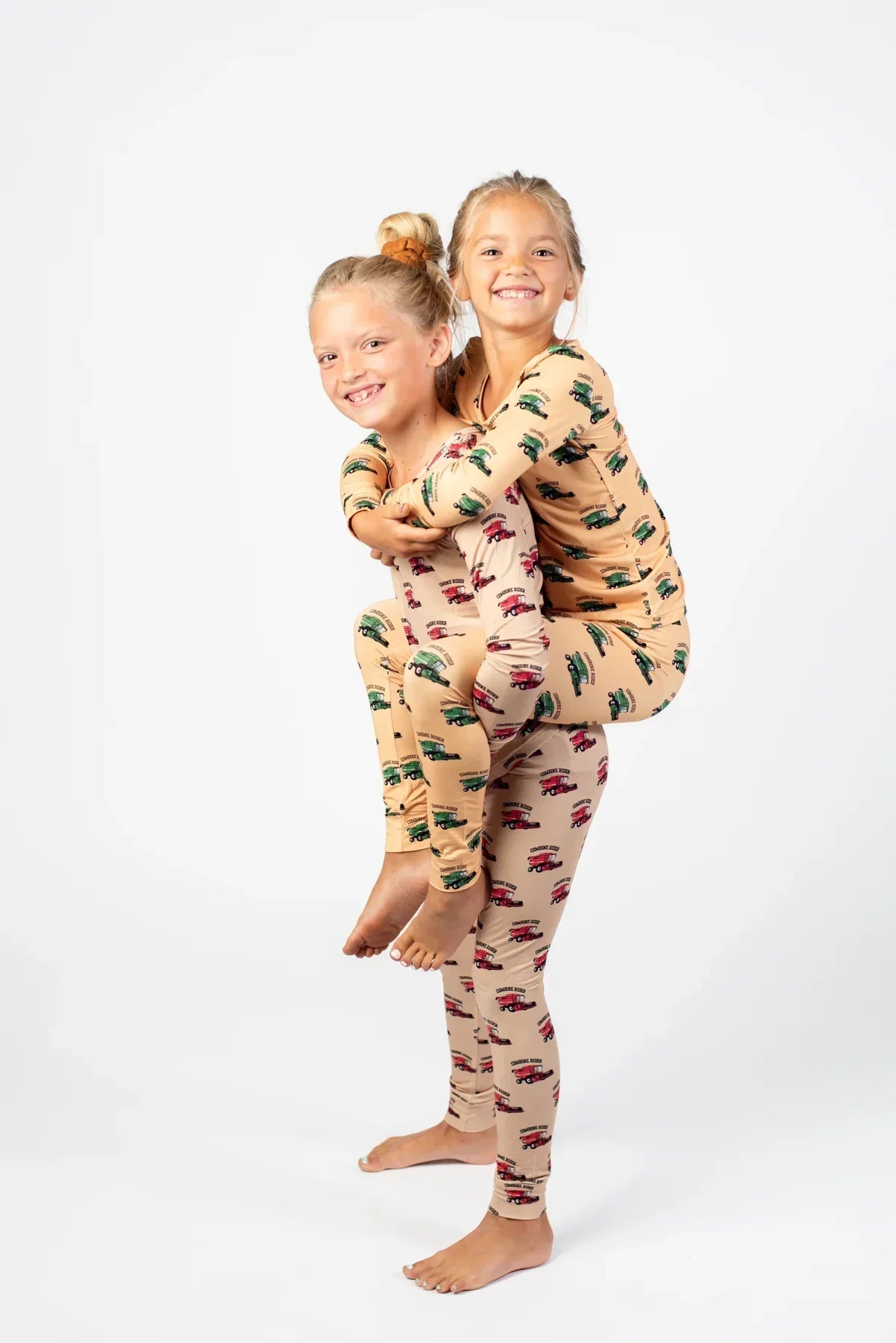 Green Combine Rider Toddler/Youth Bamboo Pajama Set