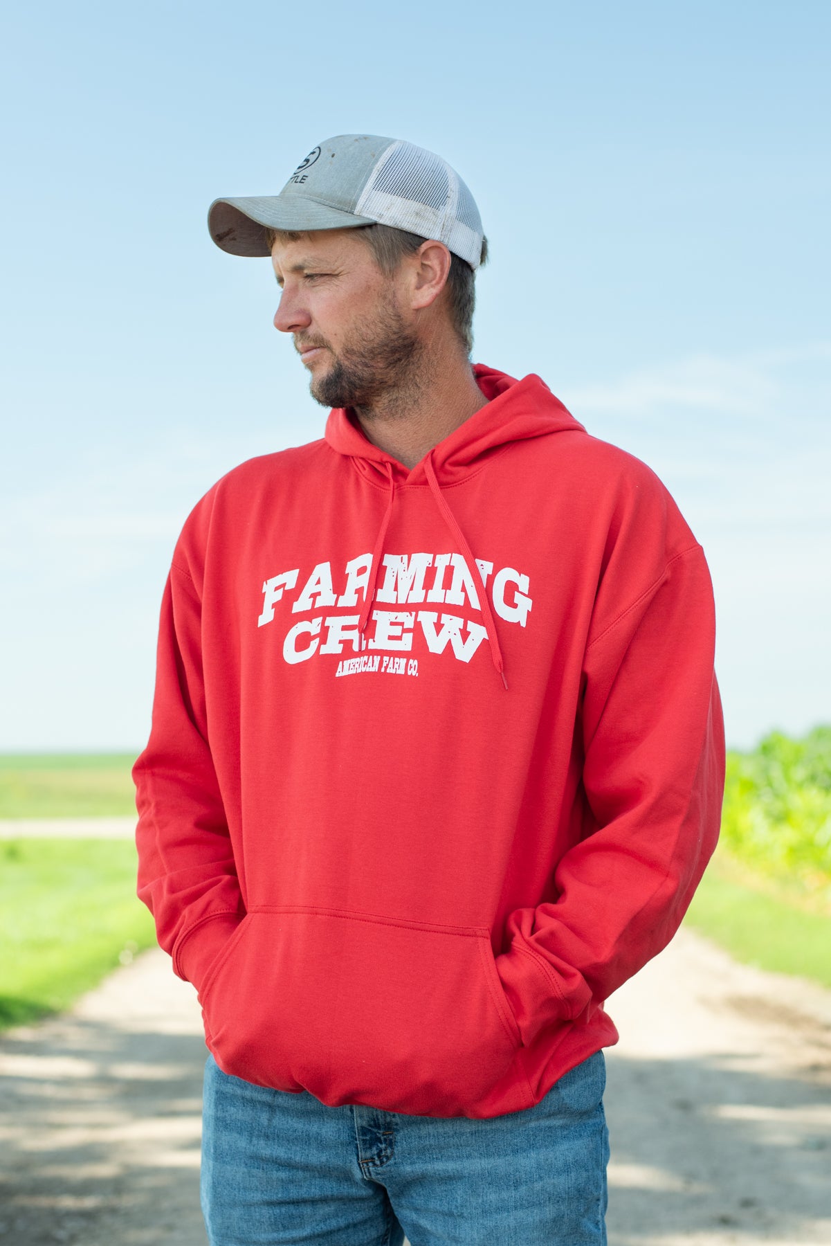 Red 'Farming Crew' Hoodie