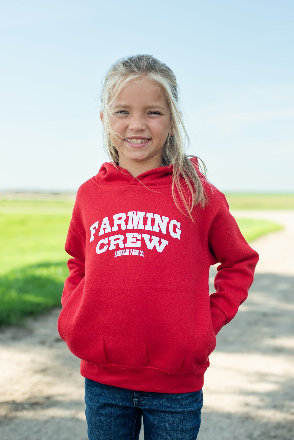 Red 'Farming Crew' Toddler/Youth Hoodie