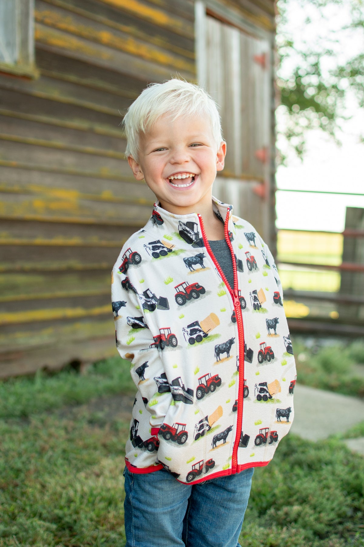 Red Tractor Farm Toddler/Youth Zip-Up Jacket