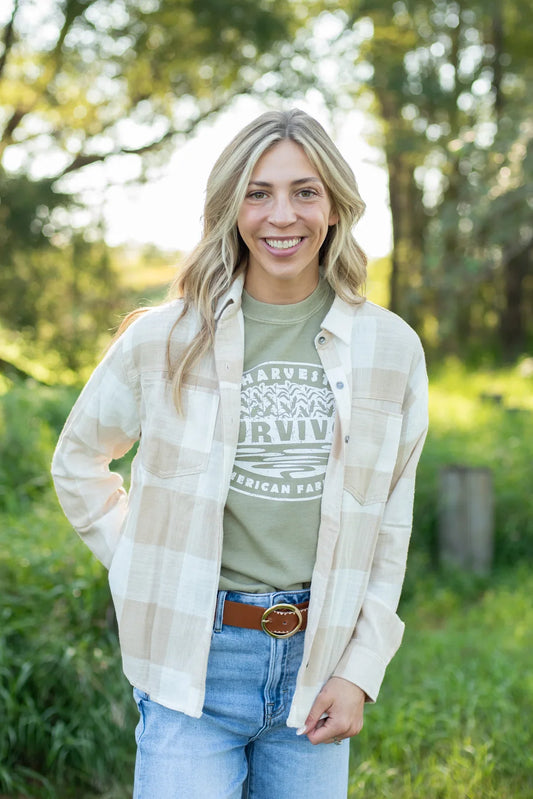Relaxed Checkered Button-Up Shirt