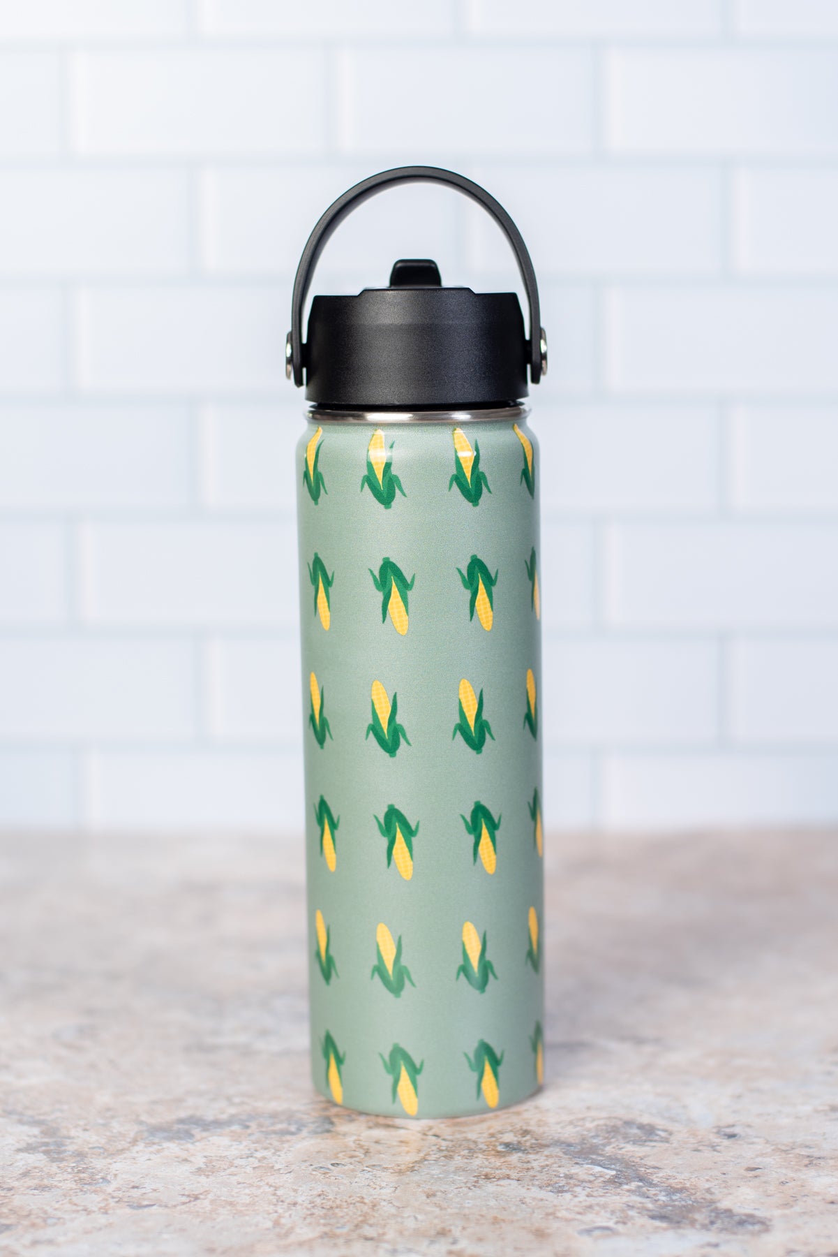 Retro Corn 22oz Water Bottle