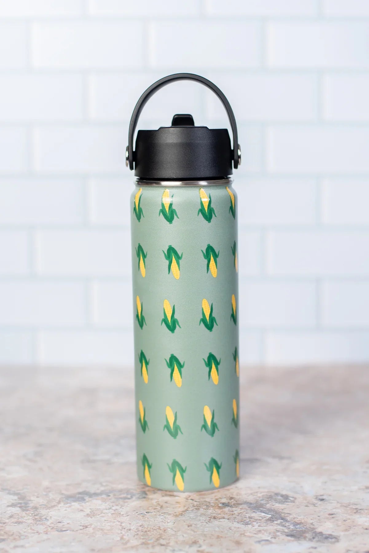 Retro Corn 22oz Water Bottle