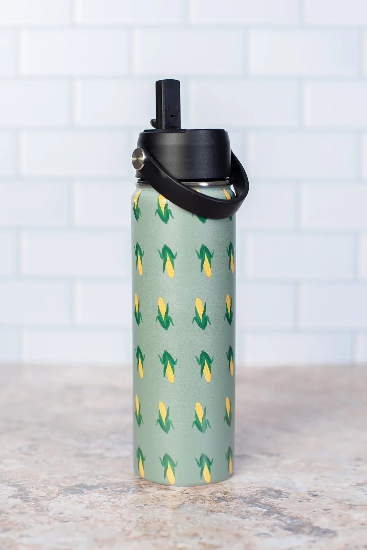 Retro Corn 22oz Water Bottle