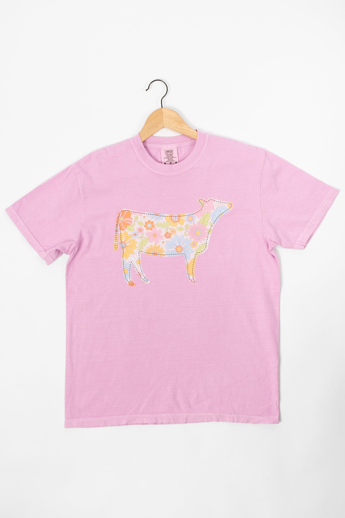 Retro Floral Cow Tee