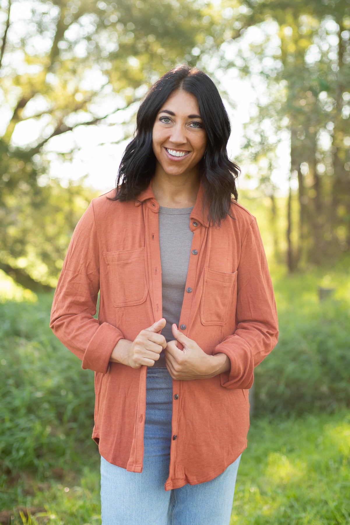 Rust Super Soft Button Up