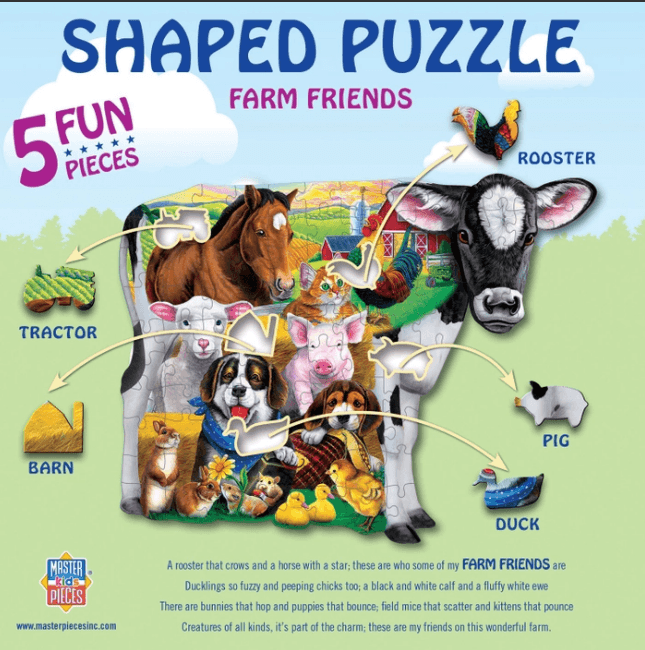 Farm Friends Shaped 100 pc Puzzle - American Farm Company
