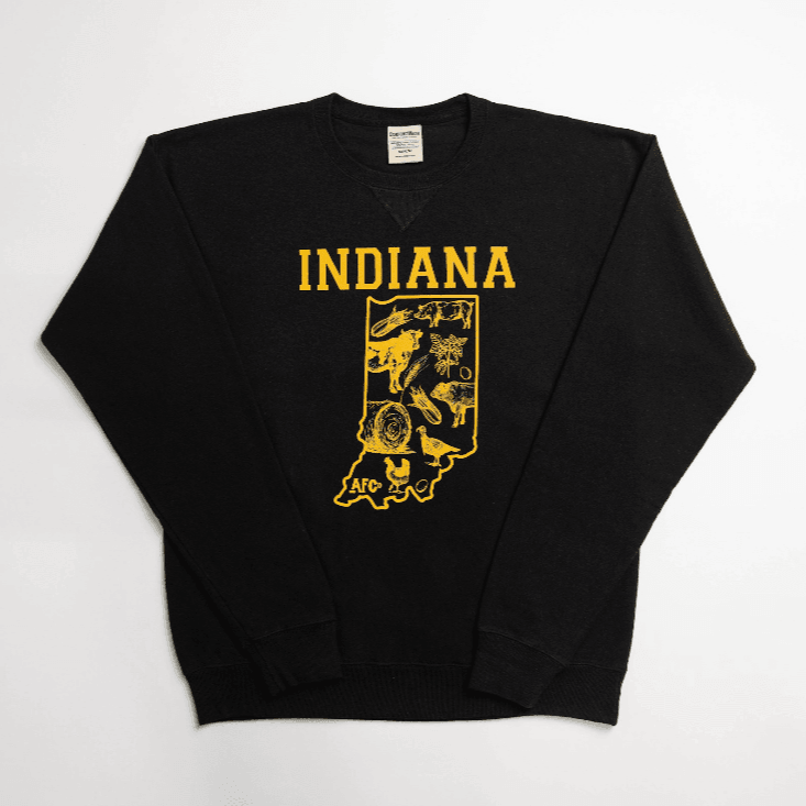 Indiana - State Agriculture Black Crewneck - American Farm Company