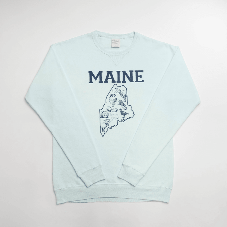 Maine - State Agriculture Light Blue Crewneck - American Farm Company
