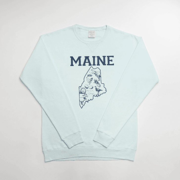 Maine - State Agriculture Light Blue Crewneck - American Farm Company