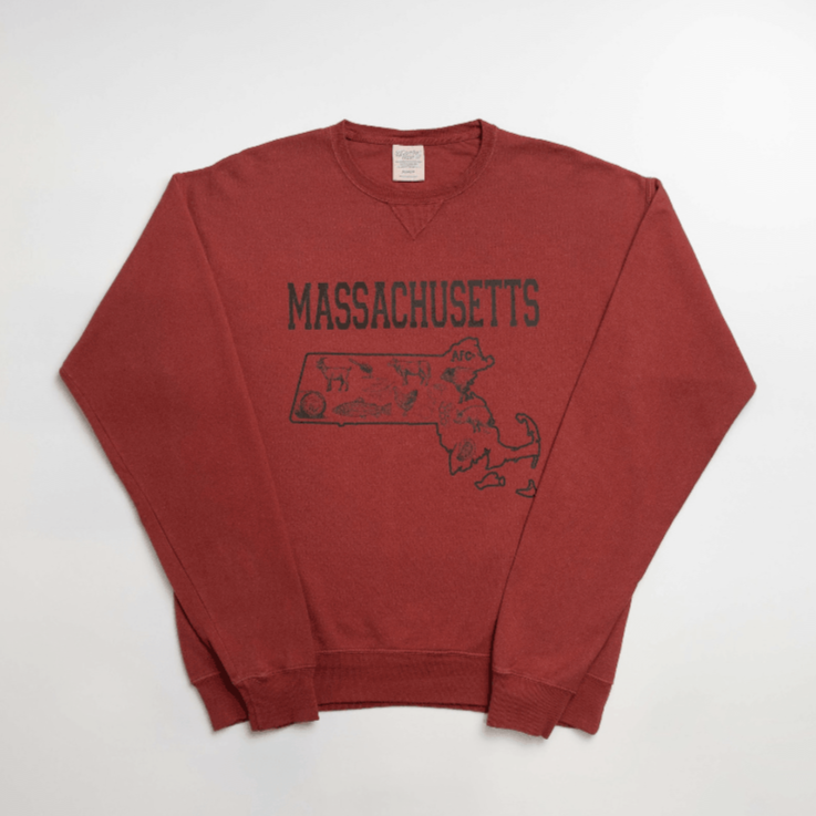 Massachusetts - State Agriculture Red Crewneck - American Farm Company