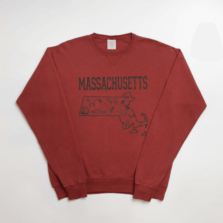 Massachusetts - State Agriculture Red Crewneck - American Farm Company