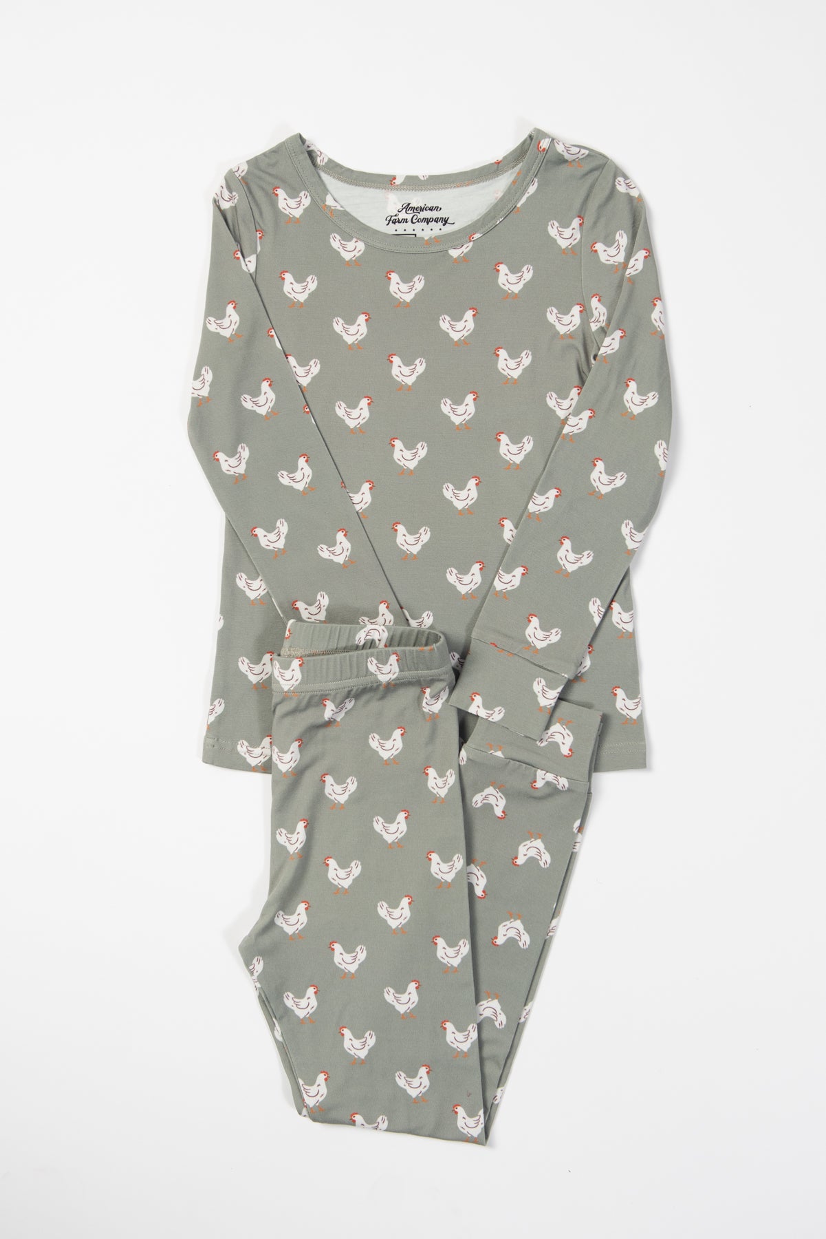 Sage Chickens Toddler/Youth Bamboo Pajama Set