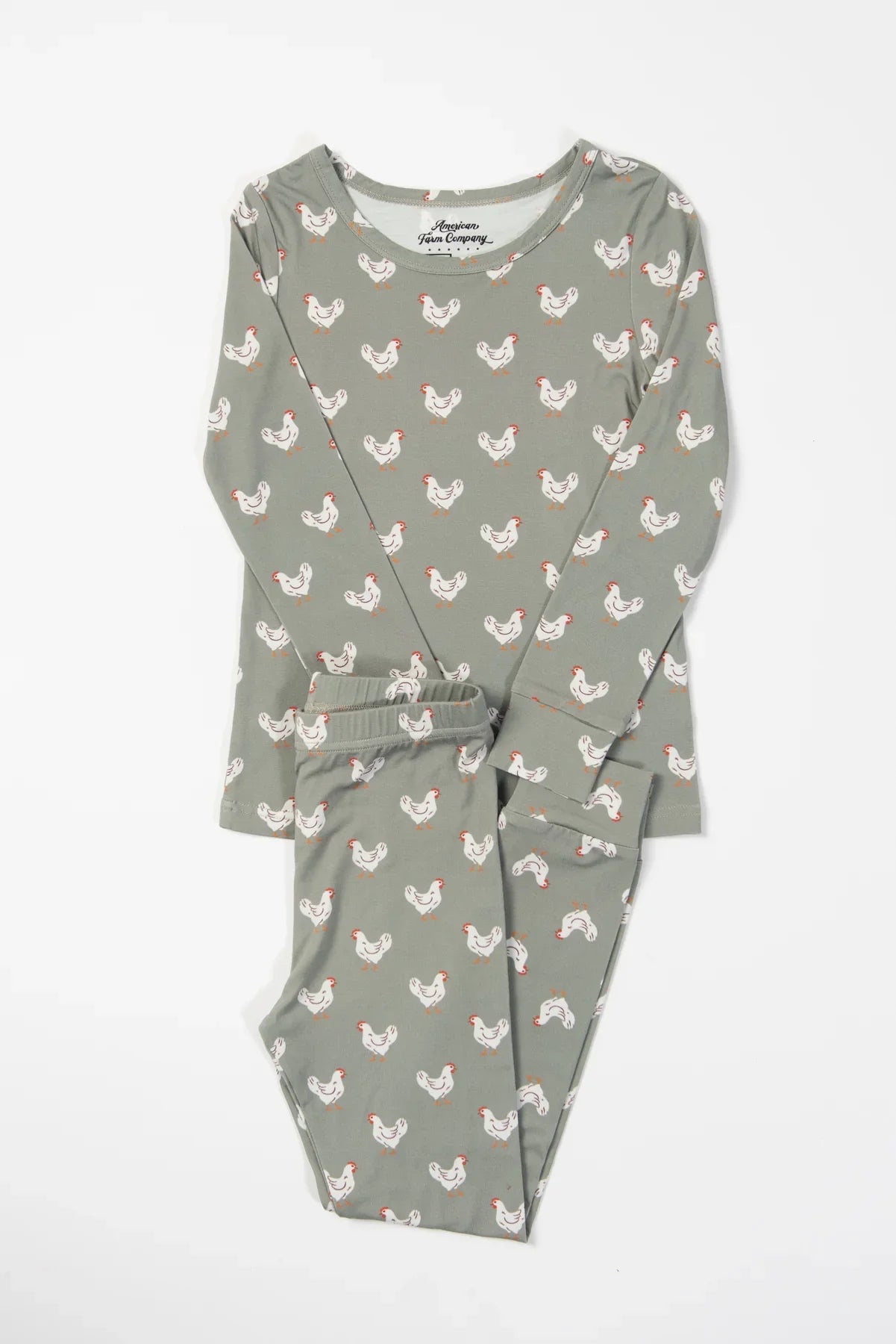Sage Chickens Toddler/Youth Bamboo Pajama Set