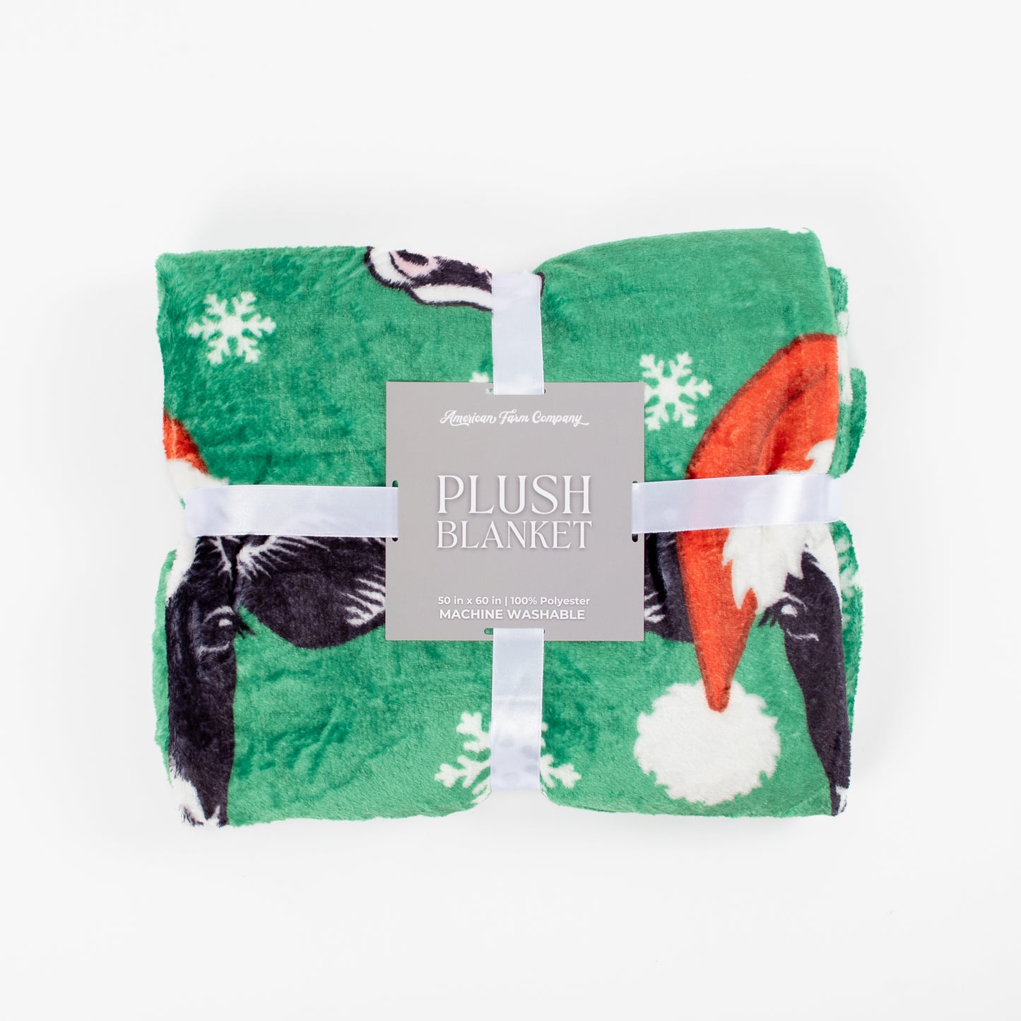 Santa Cows & Snowflakes Plush Blanket