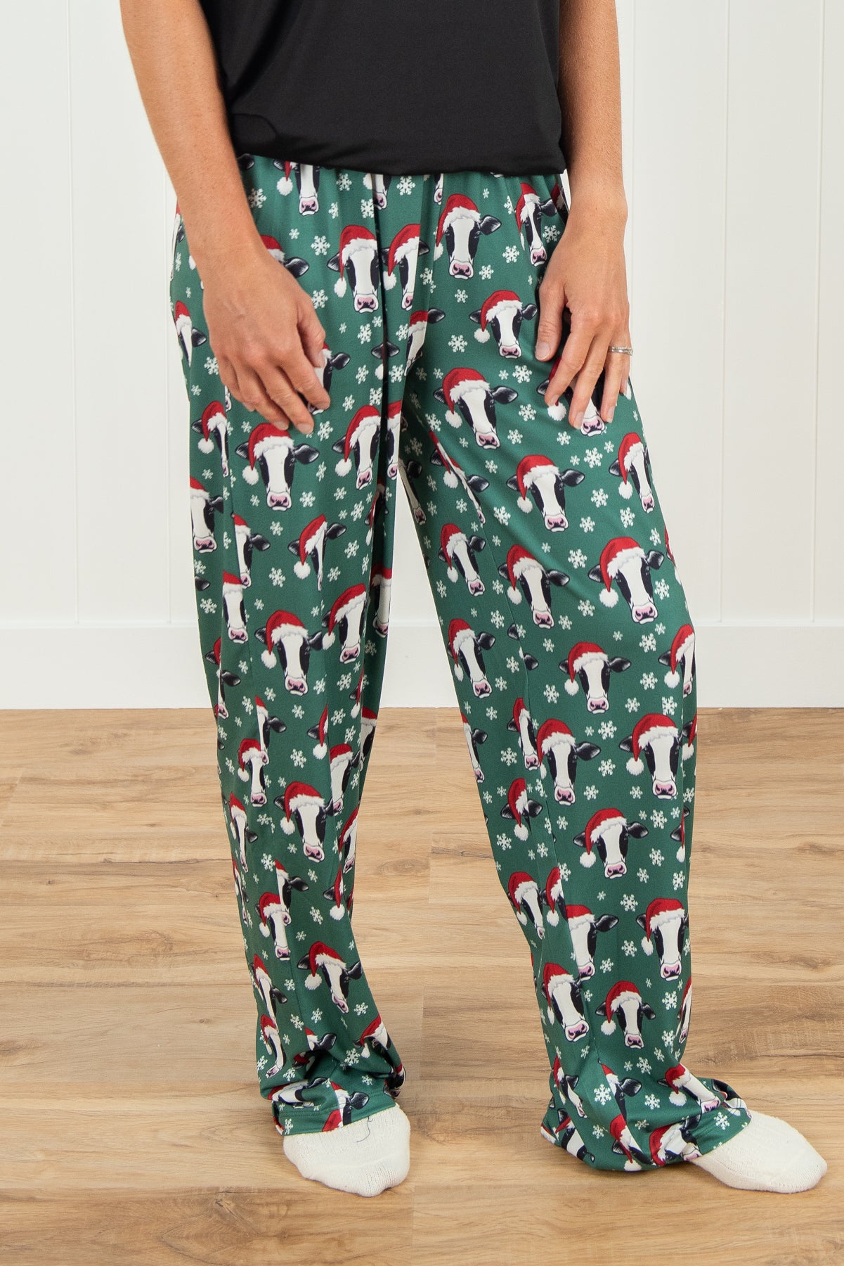 Santa Cows & Snowflakes Adult Pajama Pants *PREORDER*