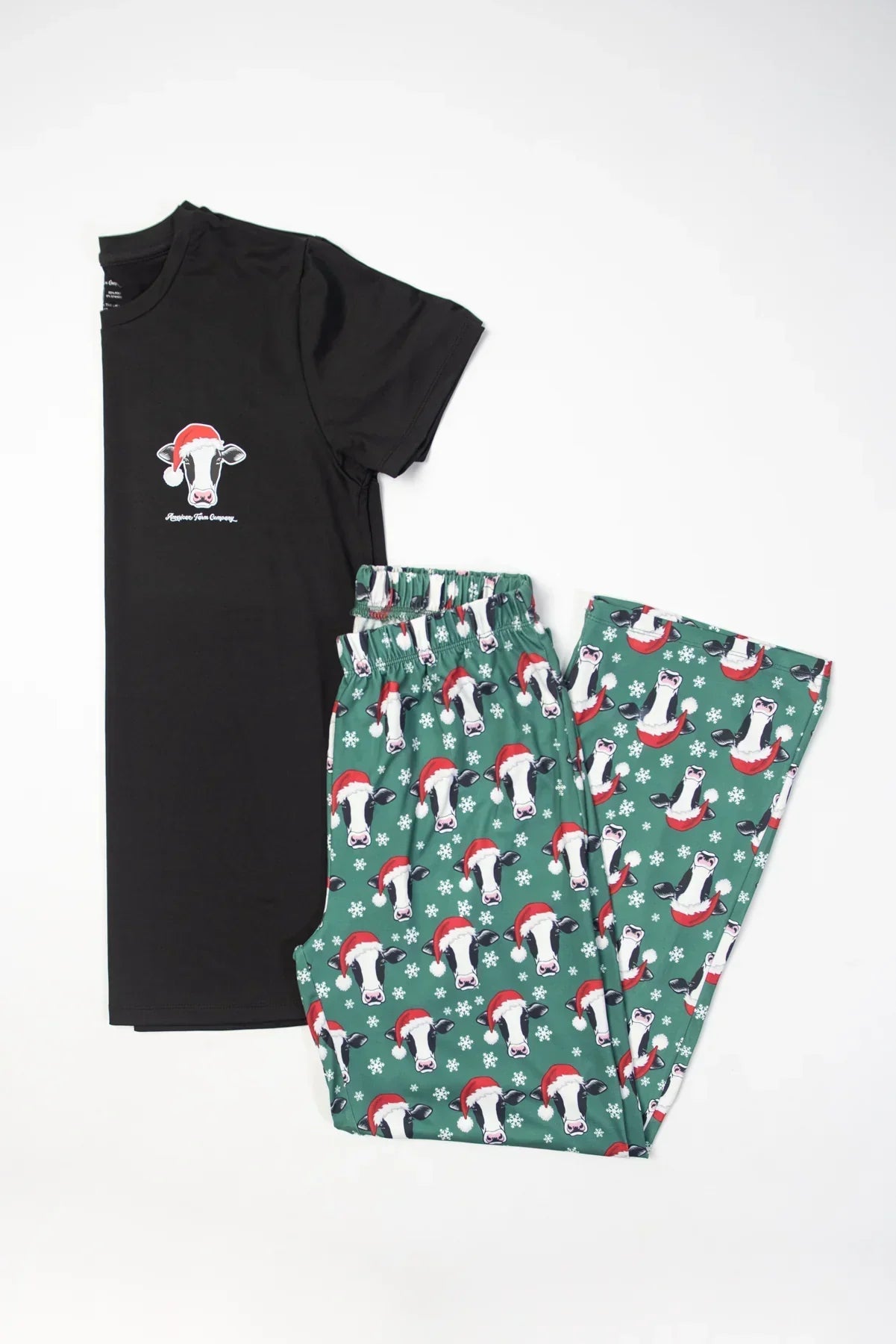 Santa Cows & Snowflakes Adult Pajama Shirt *PREORDER*