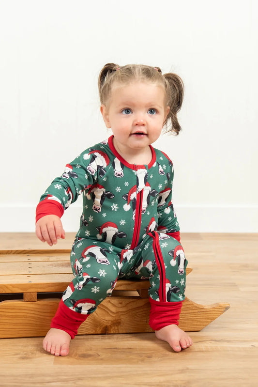 Santa Cows & Snowflakes Baby Zippy *PREORDER*