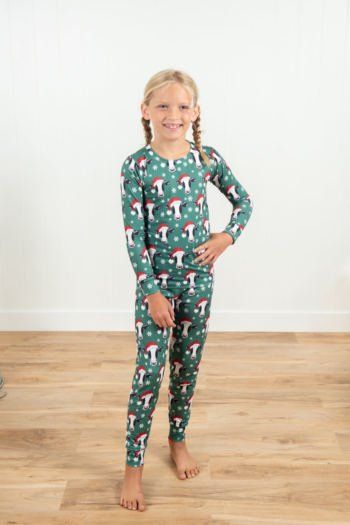 Santa Cows & Snowflakes Toddler/Youth Pajama Set *PREORDER*