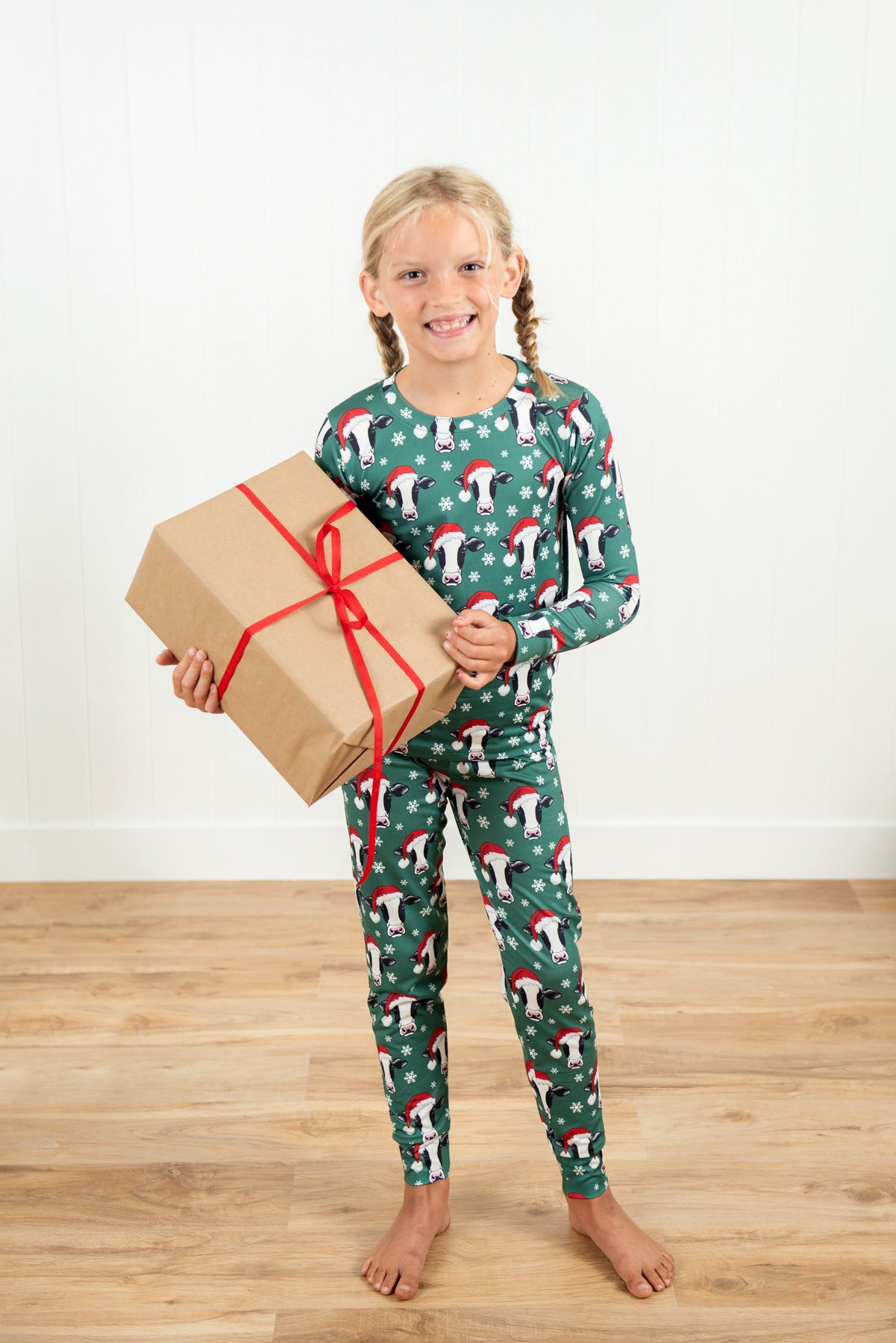 Santa Cows & Snowflakes Toddler/Youth Pajama Set *PREORDER*