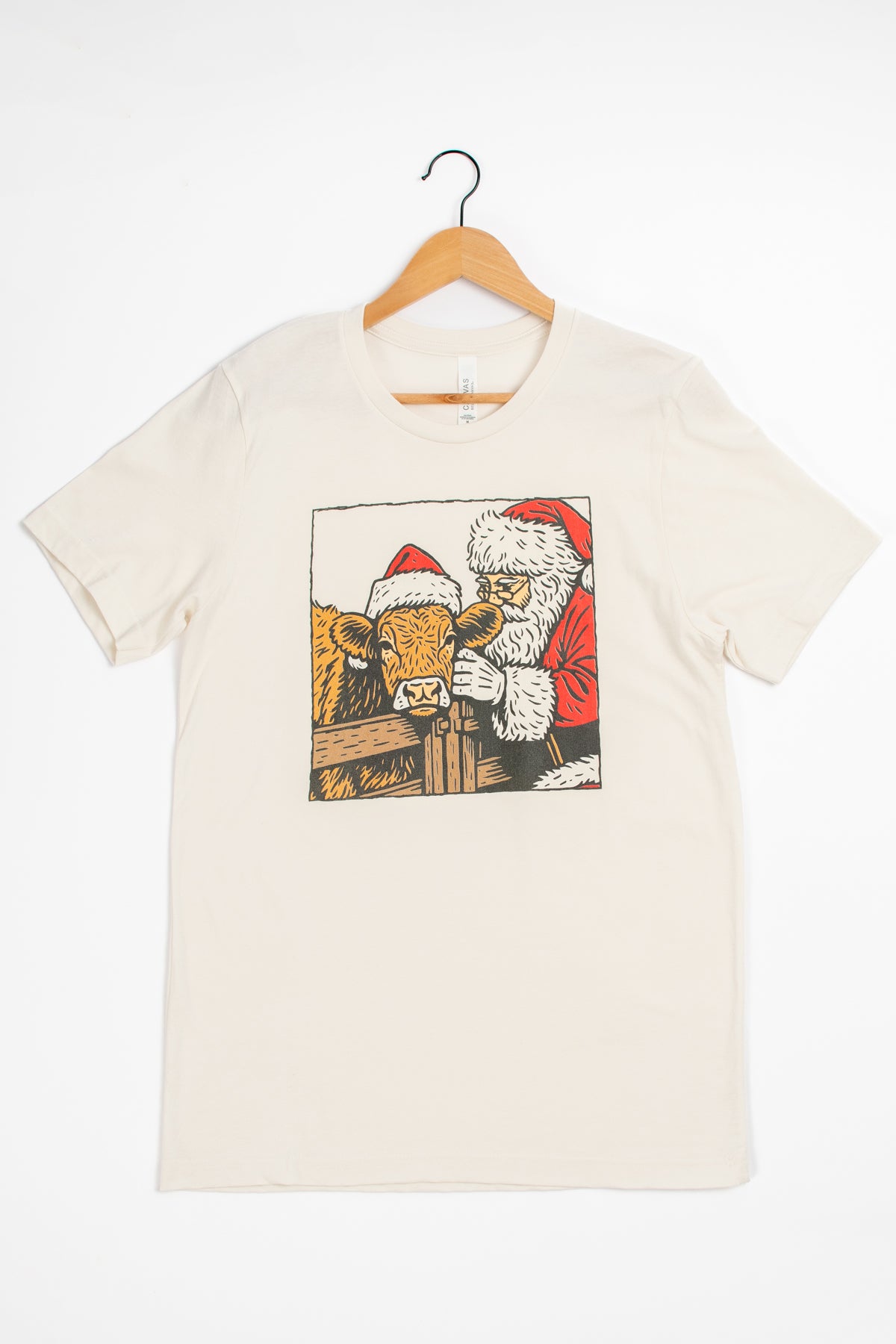 Santa with Calf Christmas Tee