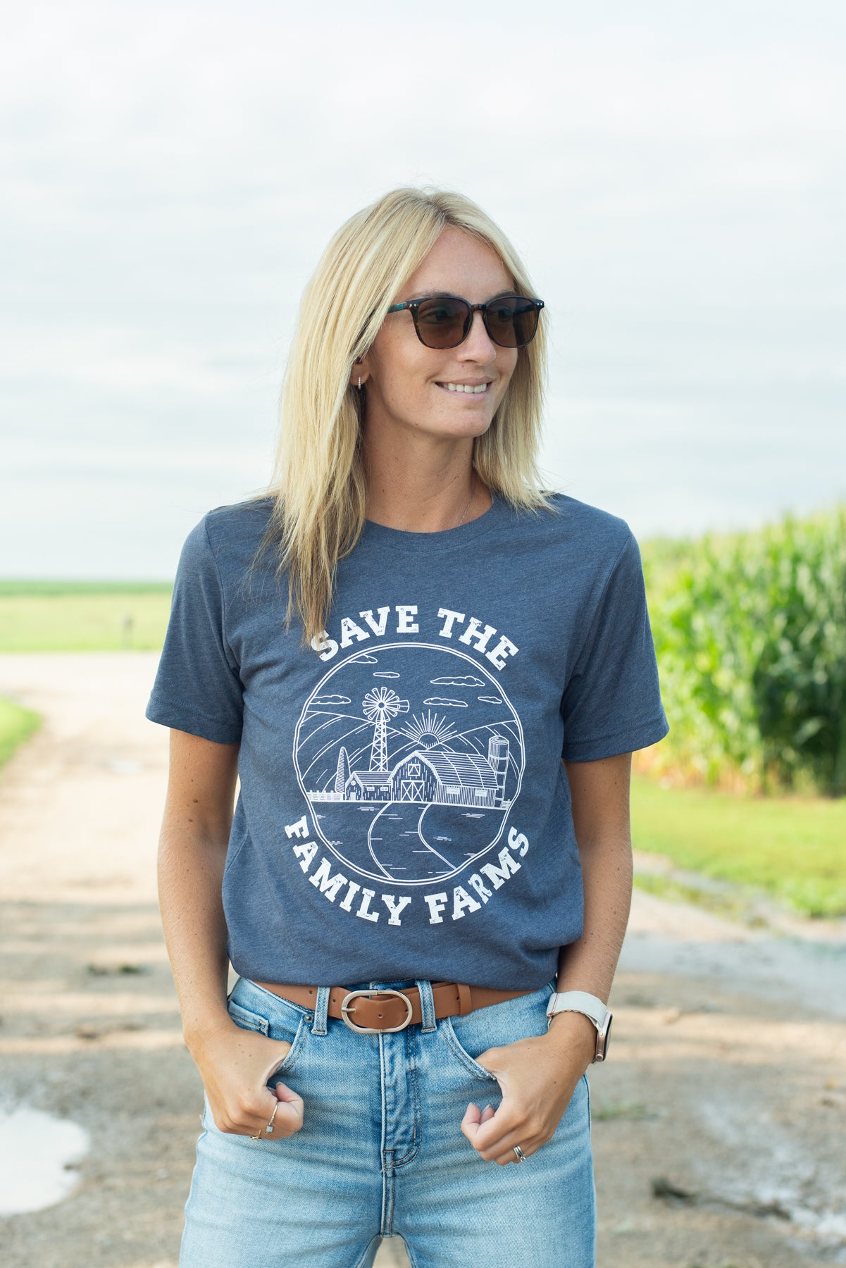 ‘Save The Family Farms’ Blue Tee