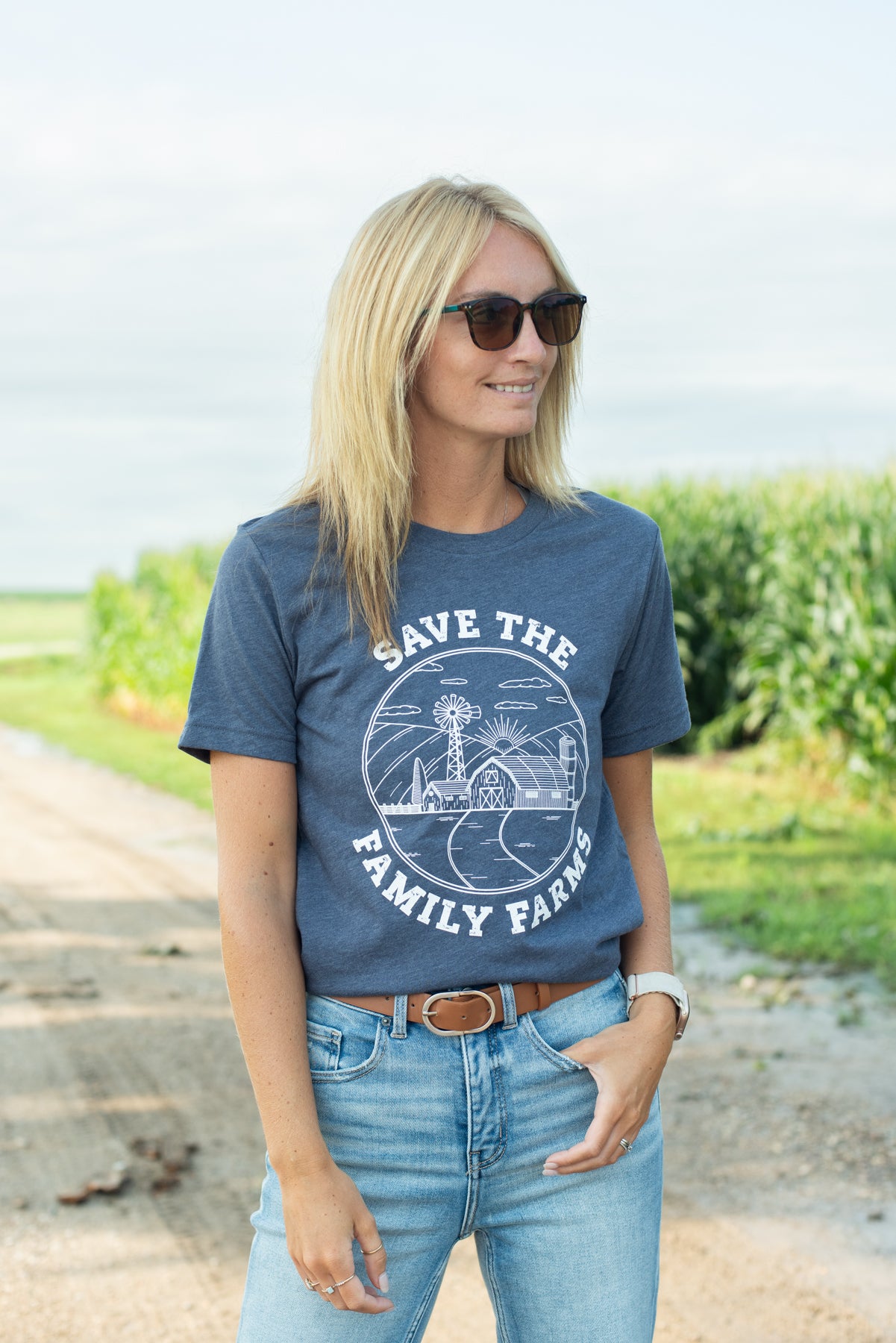 ‘Save The Family Farms’ Blue Tee