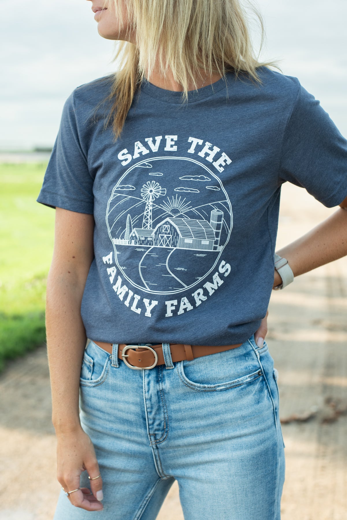 ‘Save The Family Farms’ Blue Tee