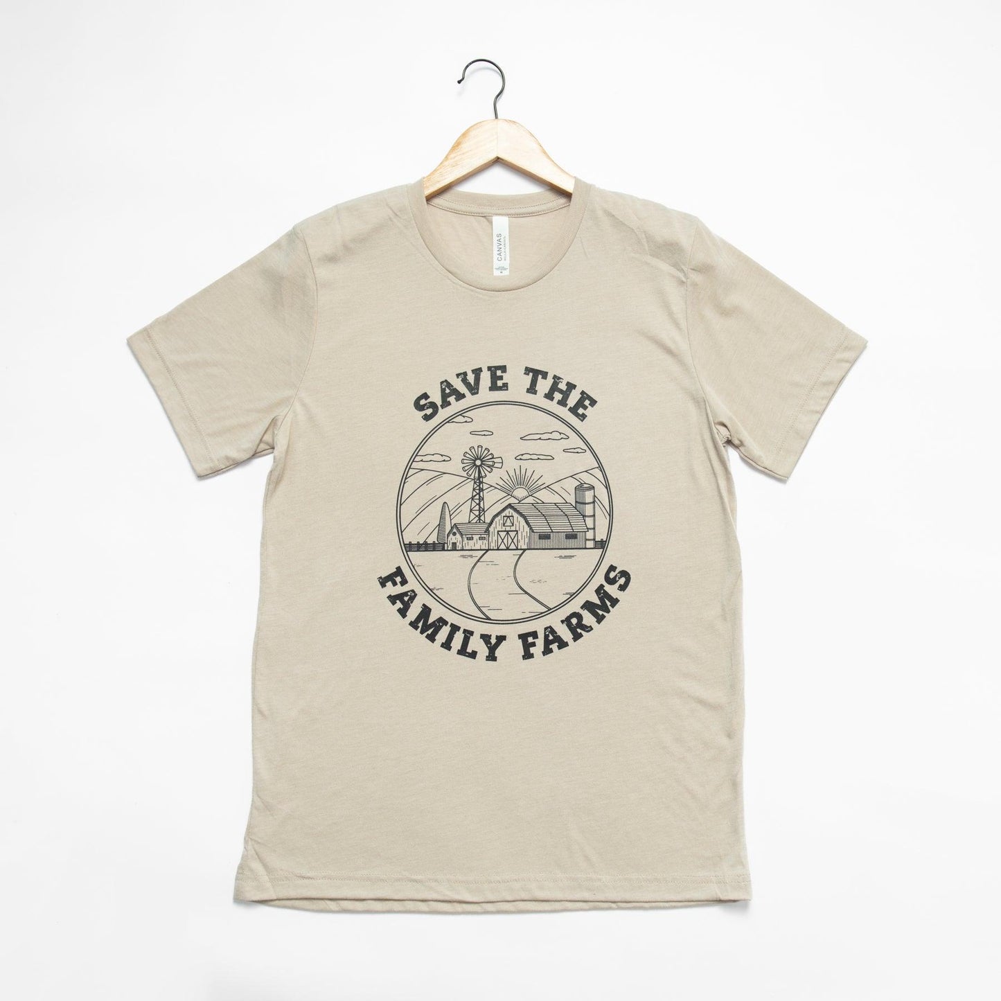 'Save the Family Farms' Tan Tee - American Farm Company