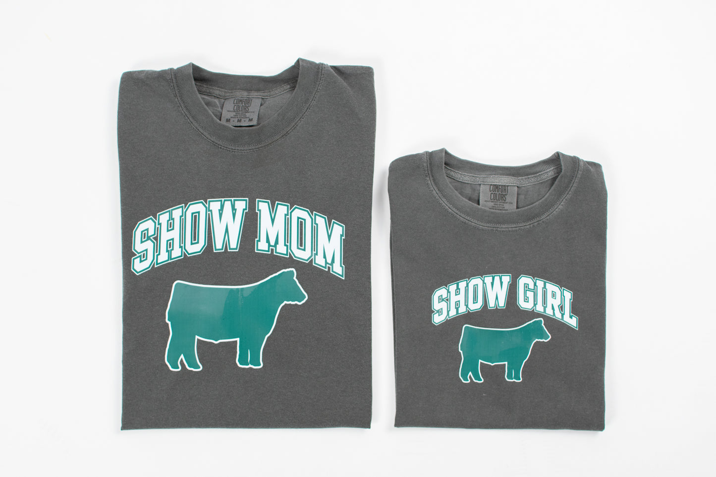 'Show Mom' Fair Animal Charcoal Tee