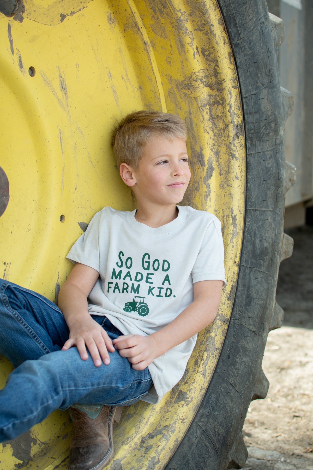 'So God Made a Farm Kid' Tractor Toddler/Youth Tee