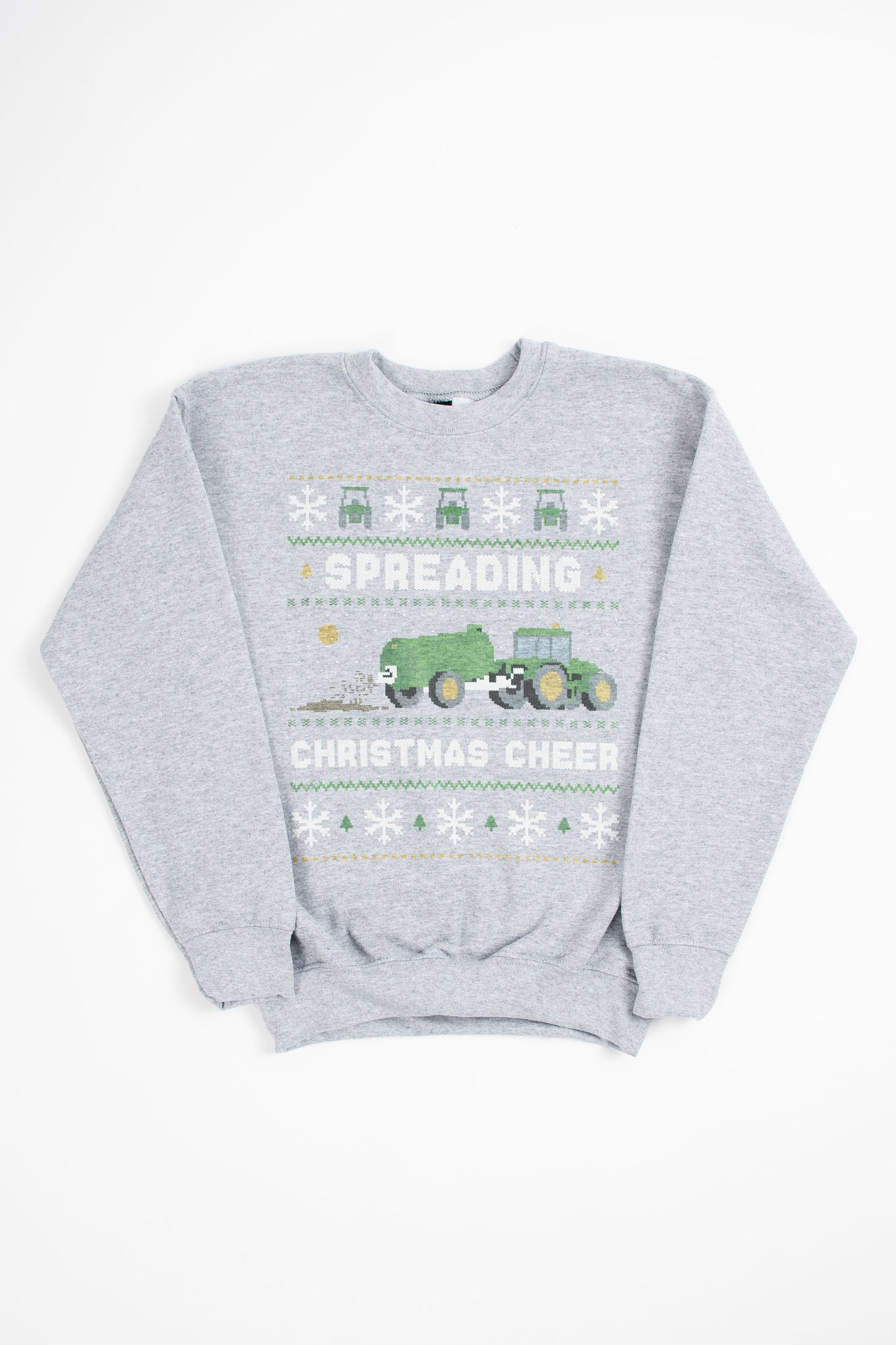 'Spreading Christmas Cheer' Green Tractor Toddler/Youth Crewneck