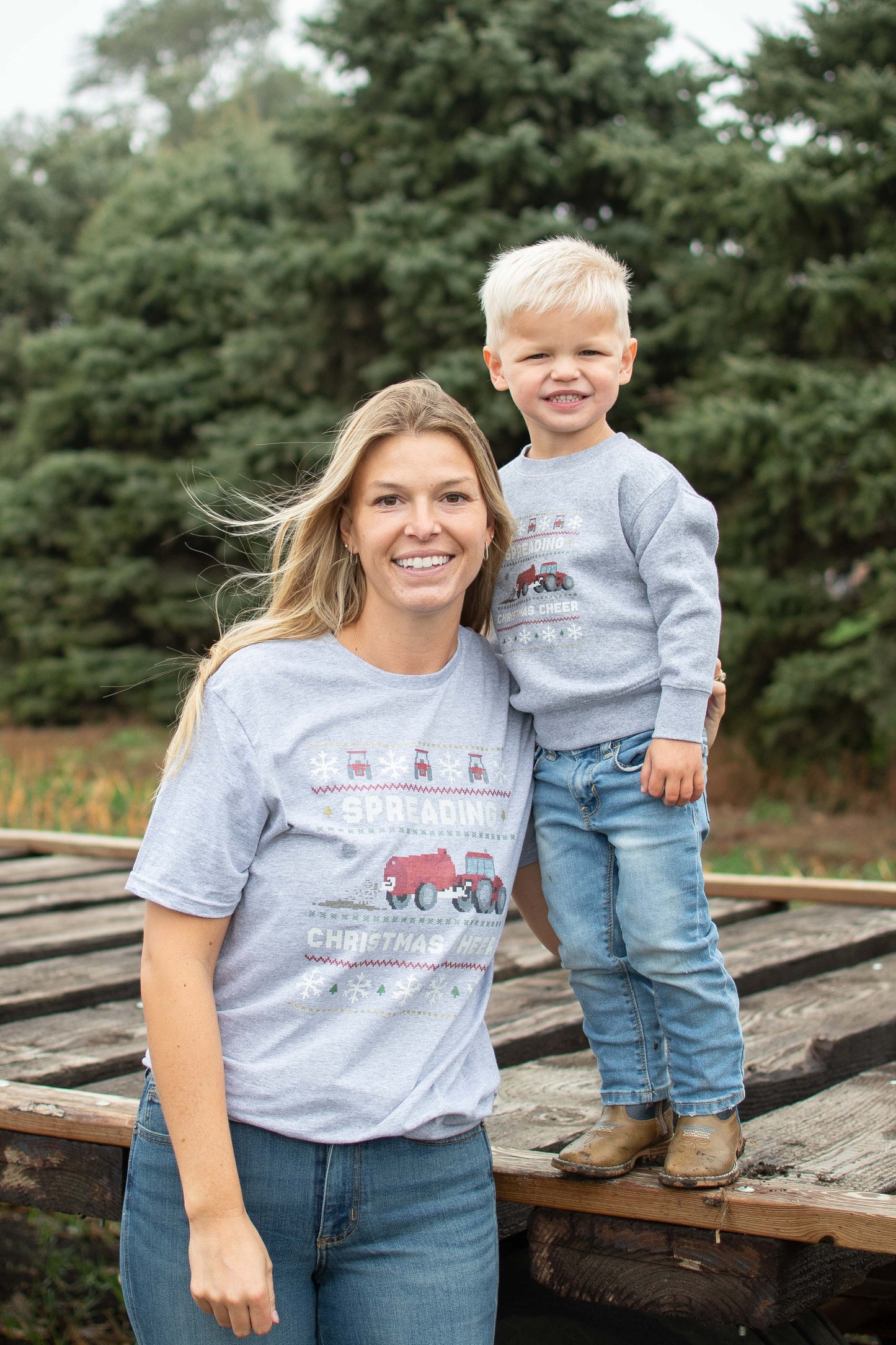 'Spreading Christmas Cheer' Red Tractor Tee
