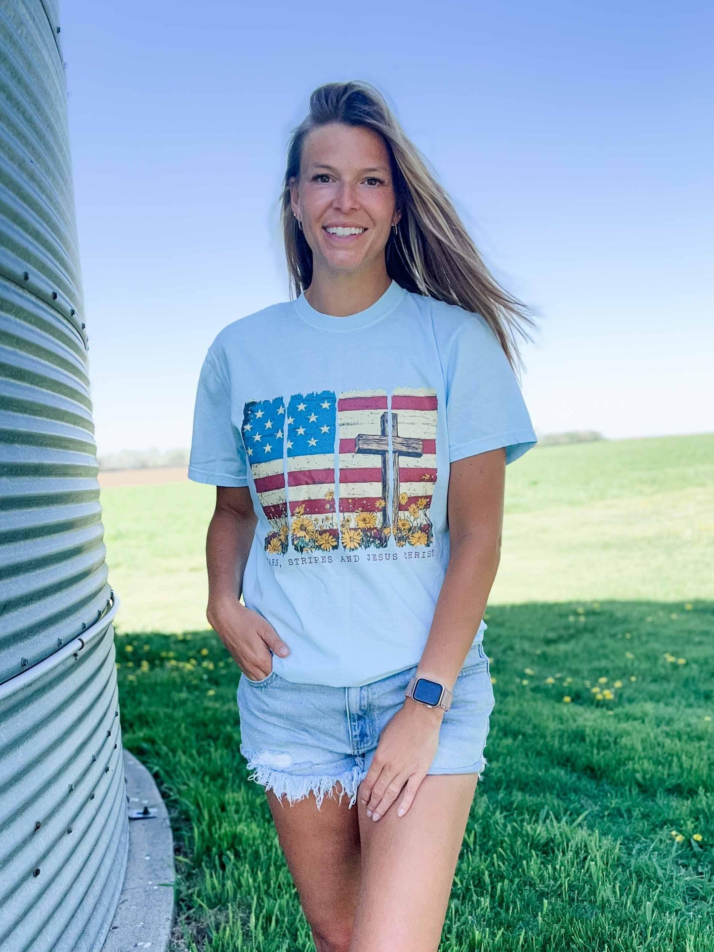 'Stars, Stripes, & Jesus Christ' Tee
