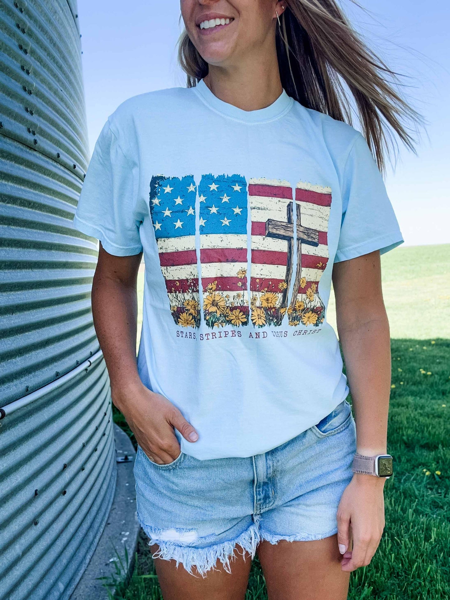 'Stars, Stripes, & Jesus Christ' Tee