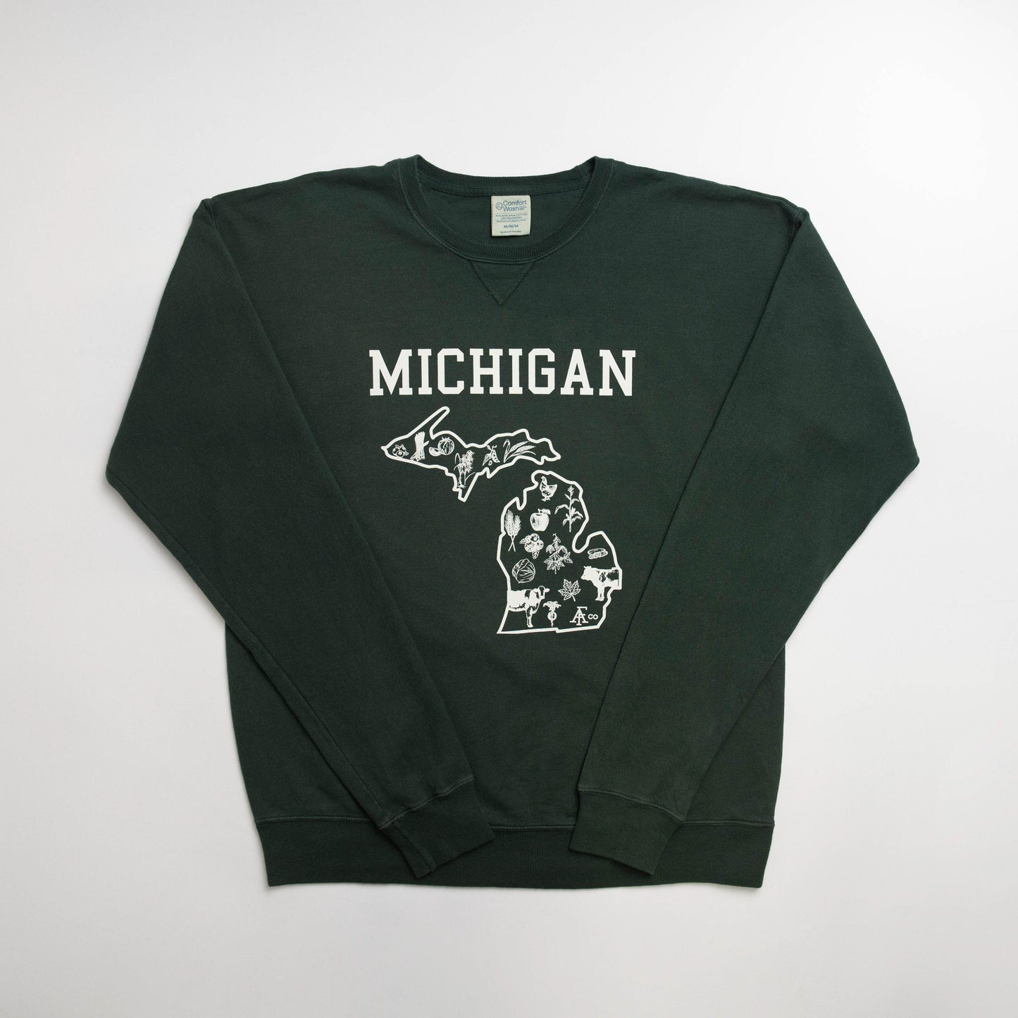 Michigan - State Agriculture Green Crewneck - American Farm Company