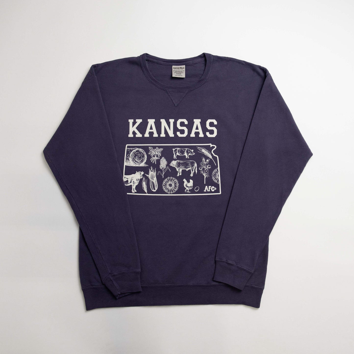 Kansas - State Agriculture Purple Crewneck - American Farm Company
