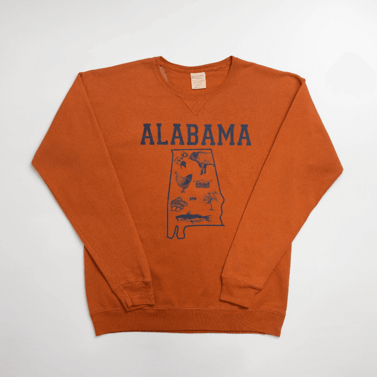 Alabama - State Agriculture Orange Crewneck - American Farm Company