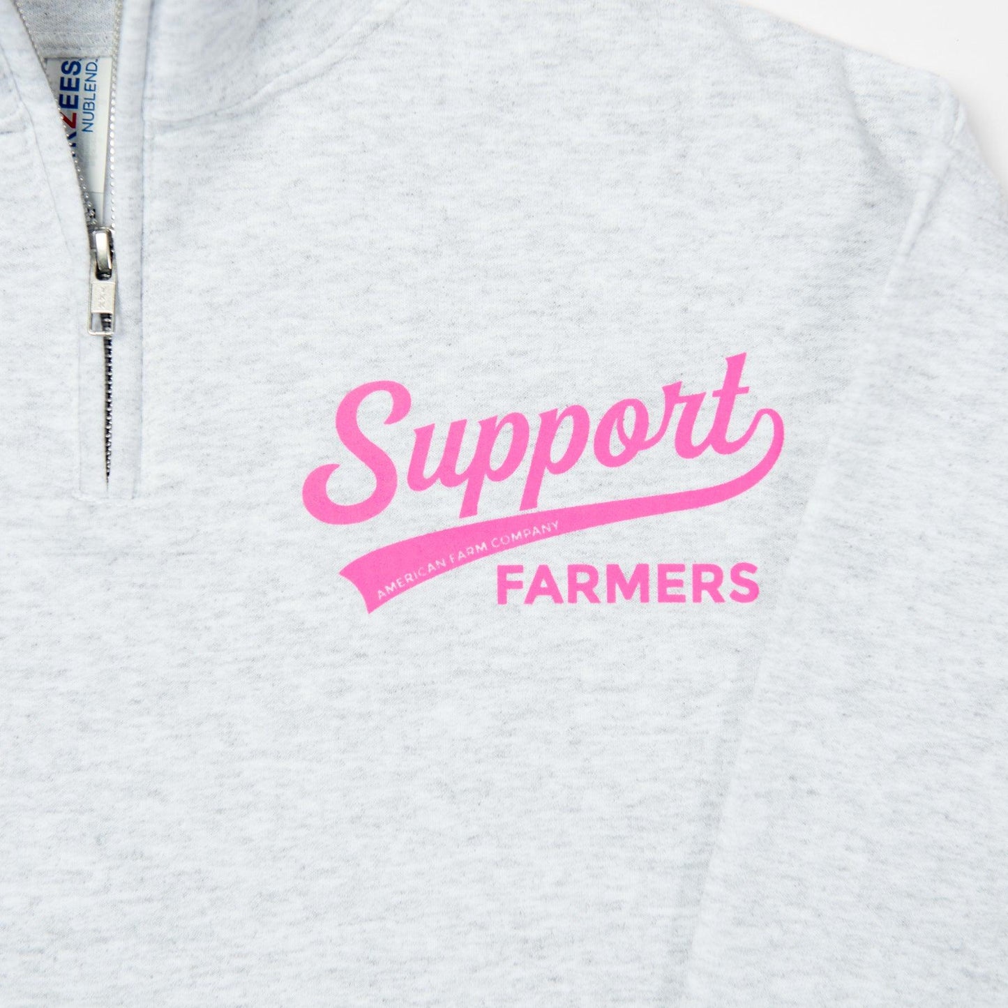 Support Farmers Banner Ash 1/4 Zip - American Farm Company