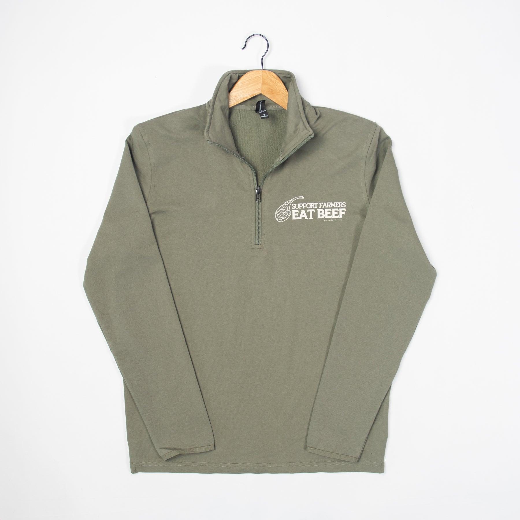 'Support Farmers Eat Beef' Performance 1/4 Zip Pullover - American Farm Company