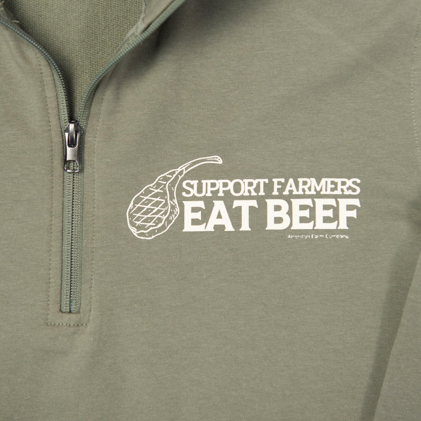 'Support Farmers Eat Beef' Performance 1/4 Zip Pullover - American Farm Company