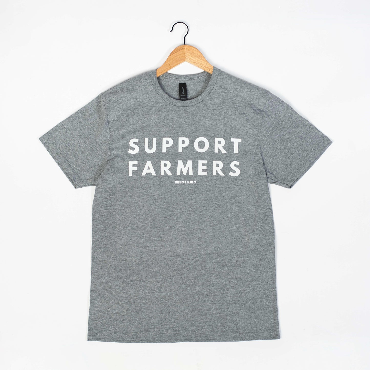 'Support Farmers' Grey Tee - American Farm Company