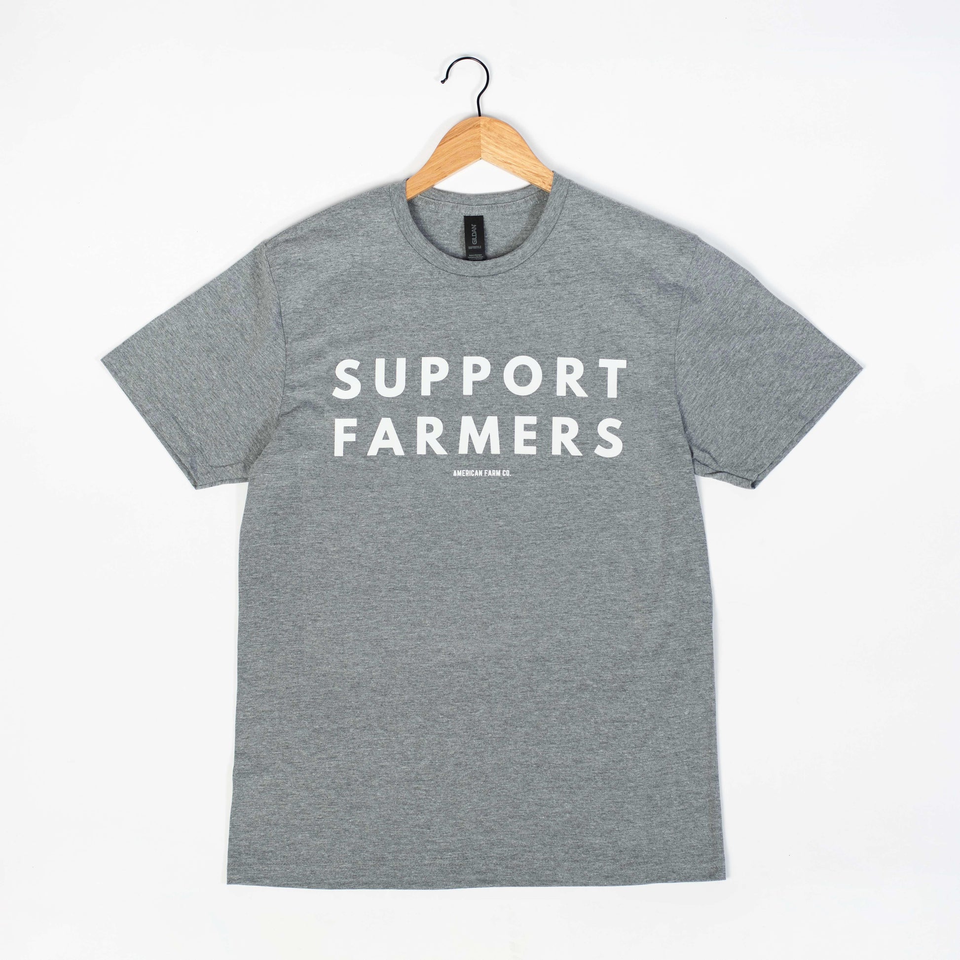 'Support Farmers' Grey Tee - American Farm Company