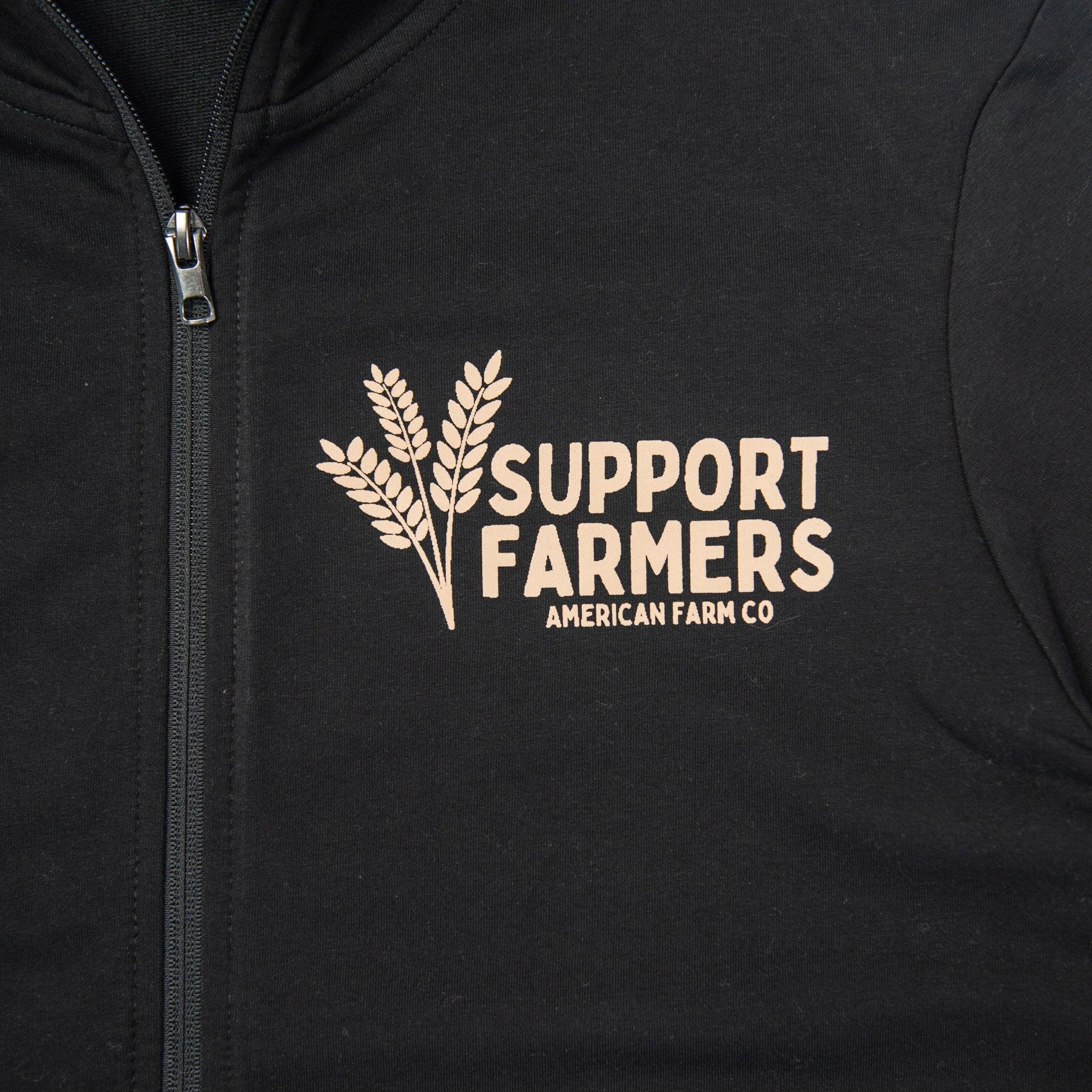 Support Farmers Wheat Performance Full-Zip Hoodie - American Farm Company