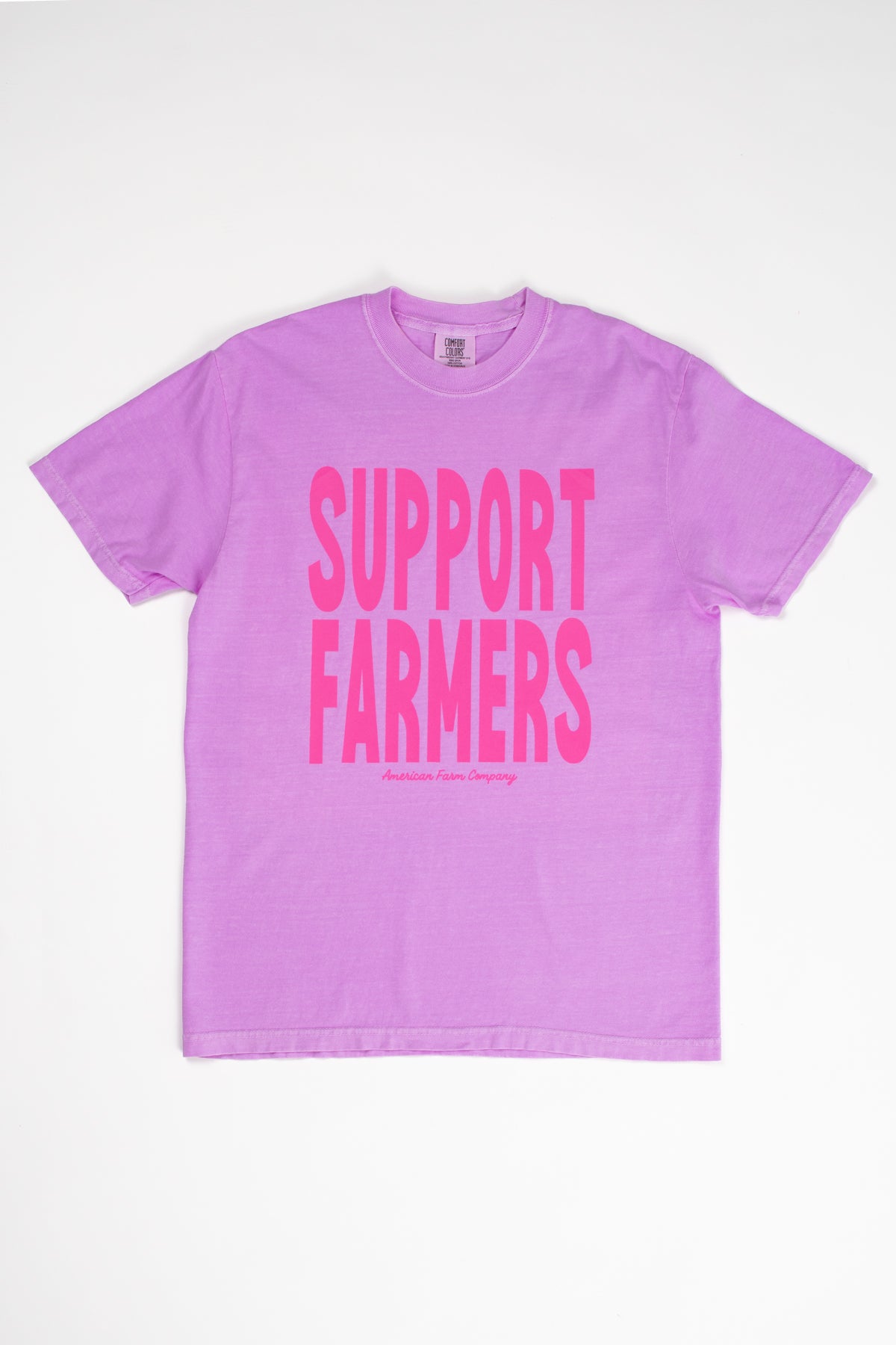 Support Farmers' Neon Purple Tee