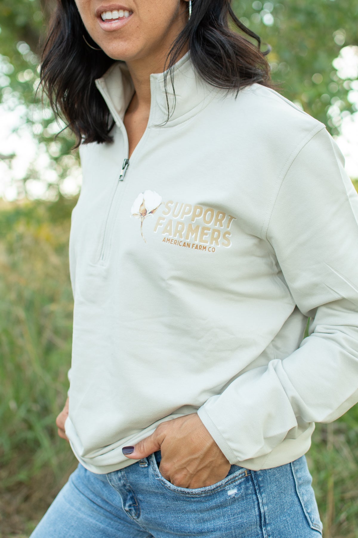 Support Farmers Cotton Performance 1/4 Zip Pullover